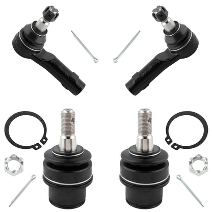 BOXI 4pcs Lower Ball Joints + Outer Tie Rod Links Fit for Ford F-150 2004-2008