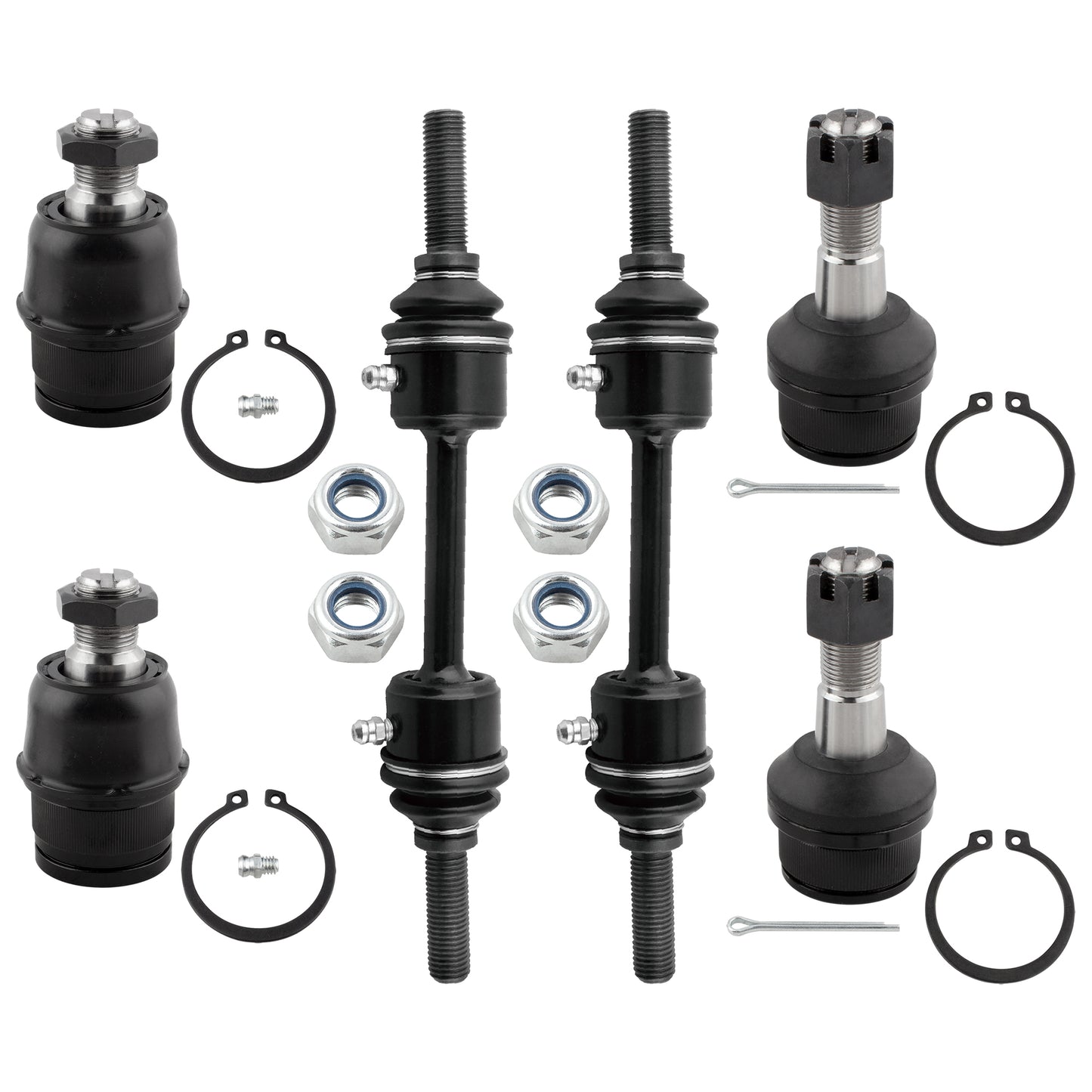 BOXI (Set of 6) Front Upper & Lower Ball Joints + Sway Bar End Links Kit Fit for Ford F-250 F-350