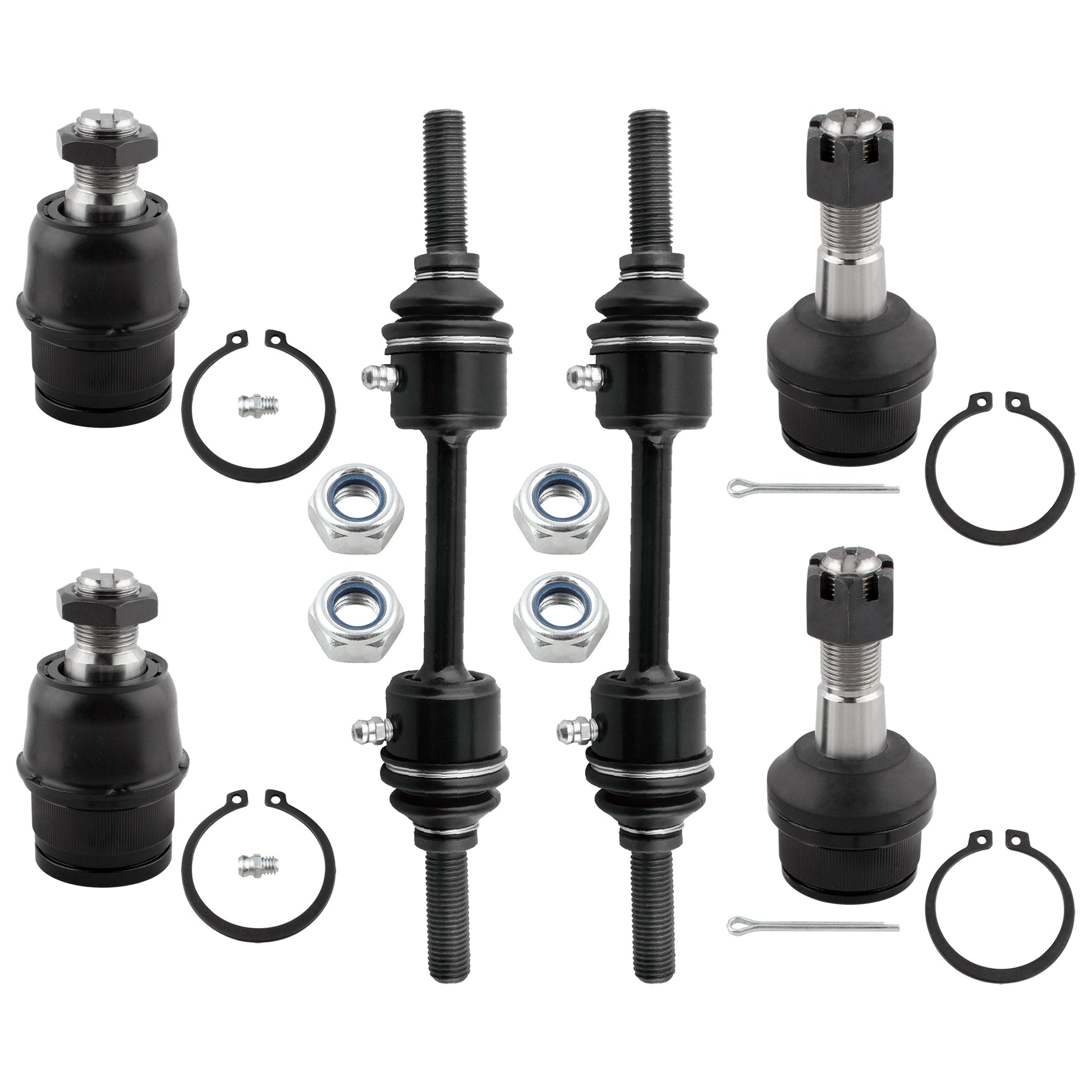 BOXI (Set of 6) Front Upper & Lower Ball Joints + Sway Bar End Links Kit Fit for Ford F-250 F-350
