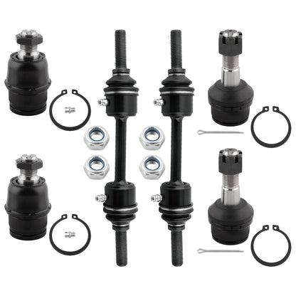 BOXI (Set of 6) Front Upper & Lower Ball Joints + Sway Bar End Links Kit Fit for Ford F-250 F-350