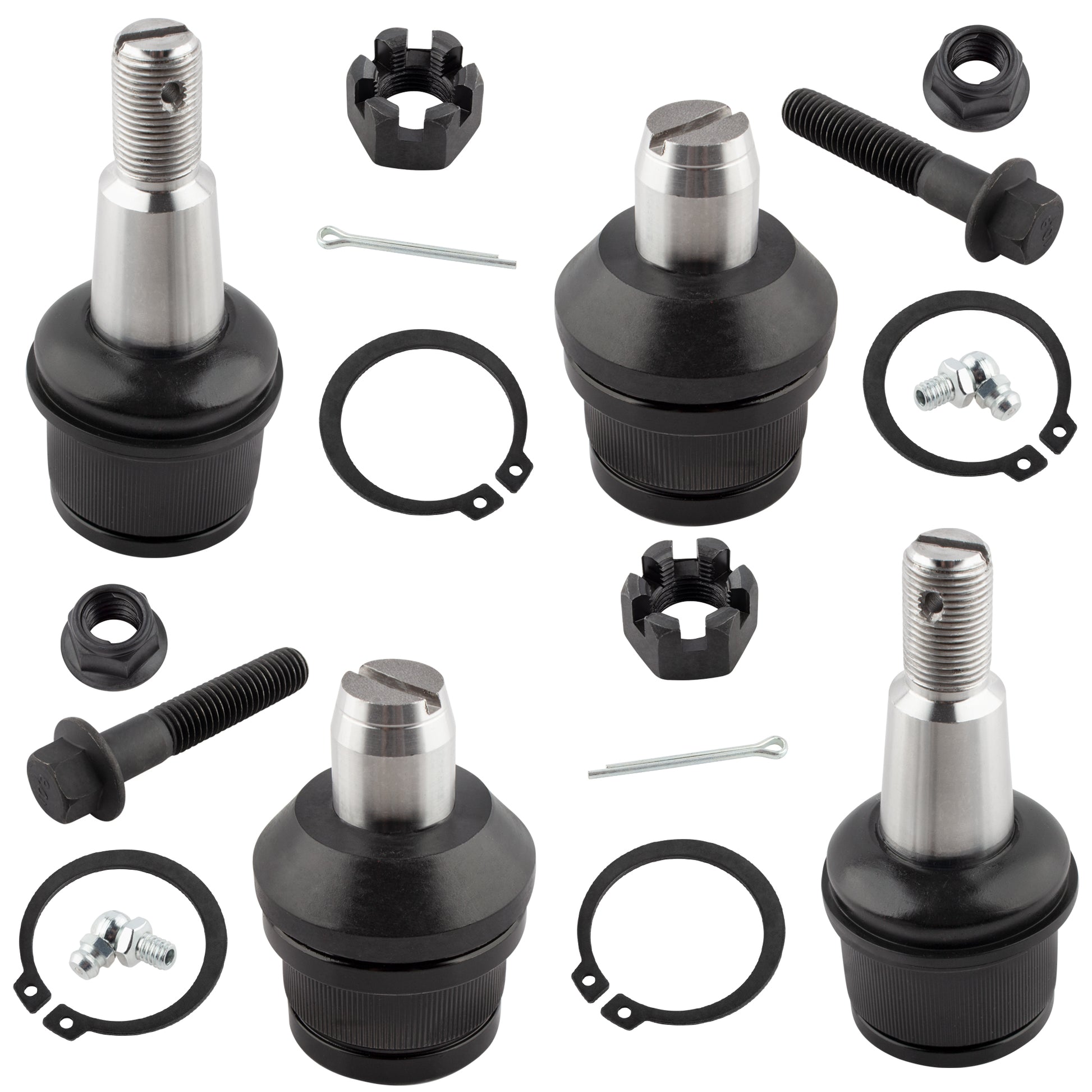 BOXI 4pcs Front Upper and Lower Ball Joint Set Fit for Ford E-150 E-250 Econoline E-350 Club Wagon