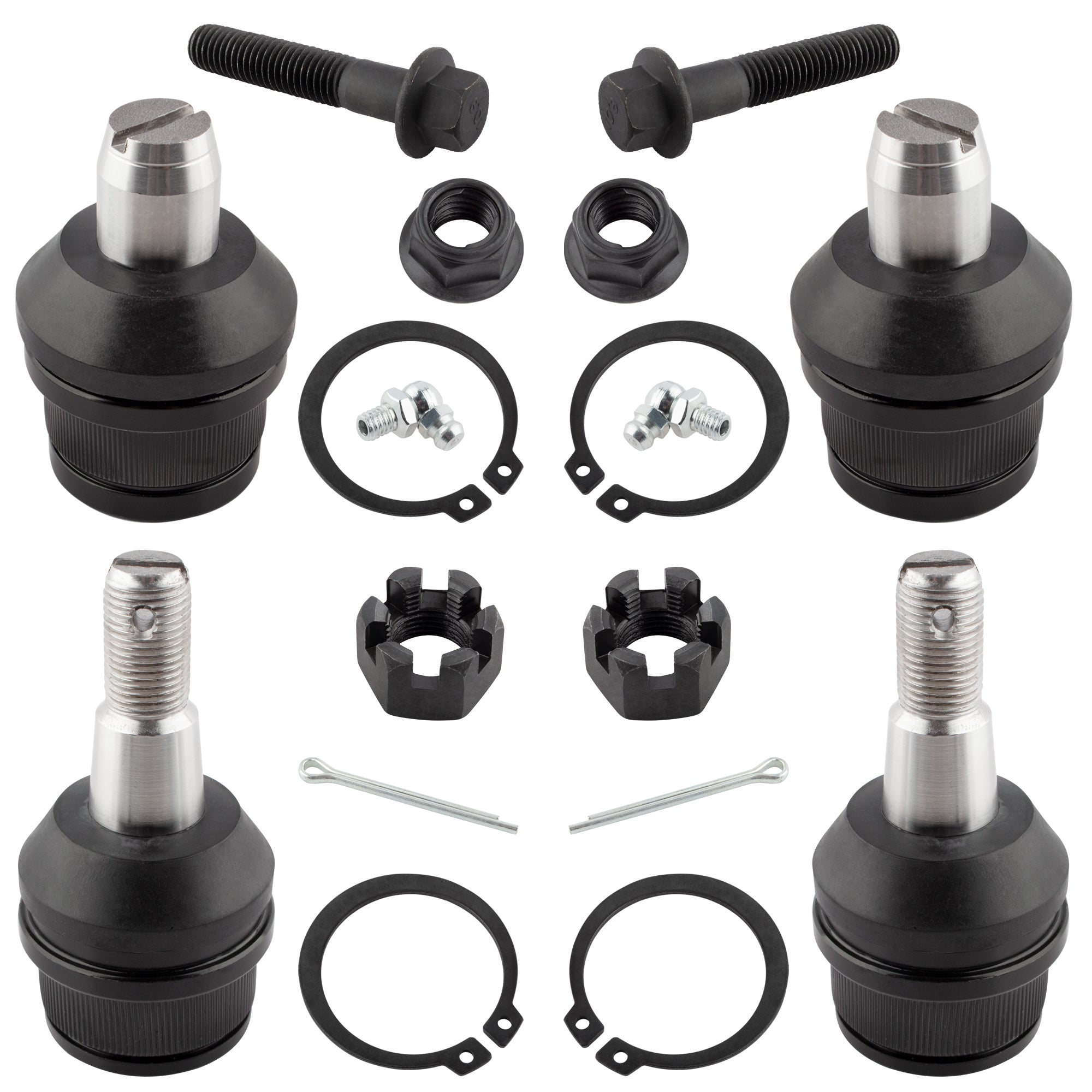 BOXI 4pcs Front Upper and Lower Ball Joints Fit for Ford E-150 2005 2006 2007