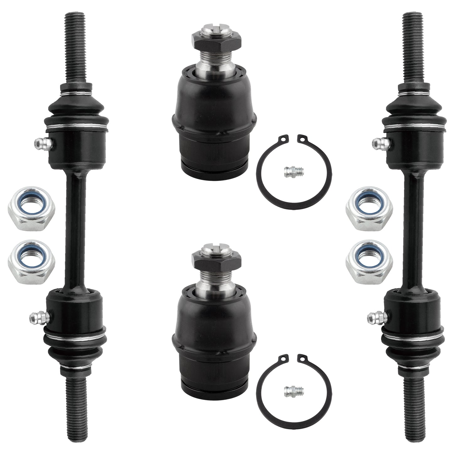 BOXI (Set of 4) 2x Front Lower Ball Joints + 2x Front Sway Bar End Links Kit Fit for Ford F-250