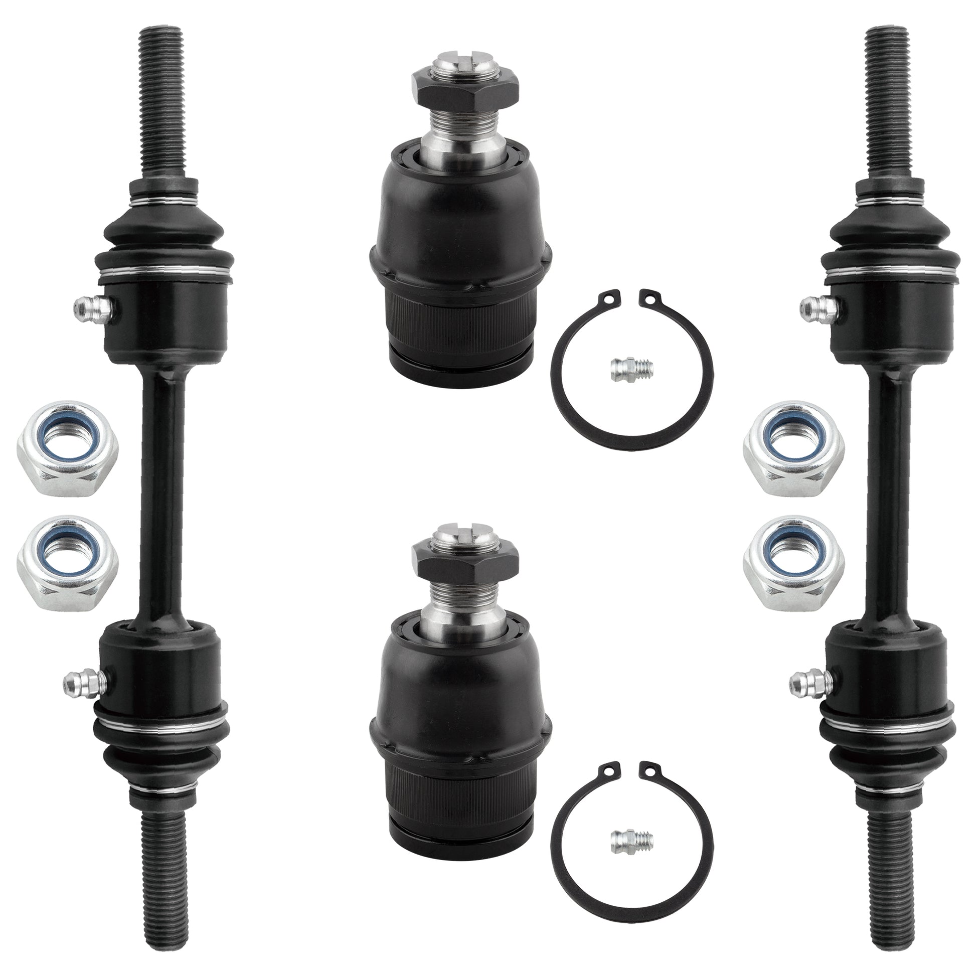 BOXI (Set of 4) 2x Front Lower Ball Joints + 2x Front Sway Bar End Links Kit Fit for Ford F-250