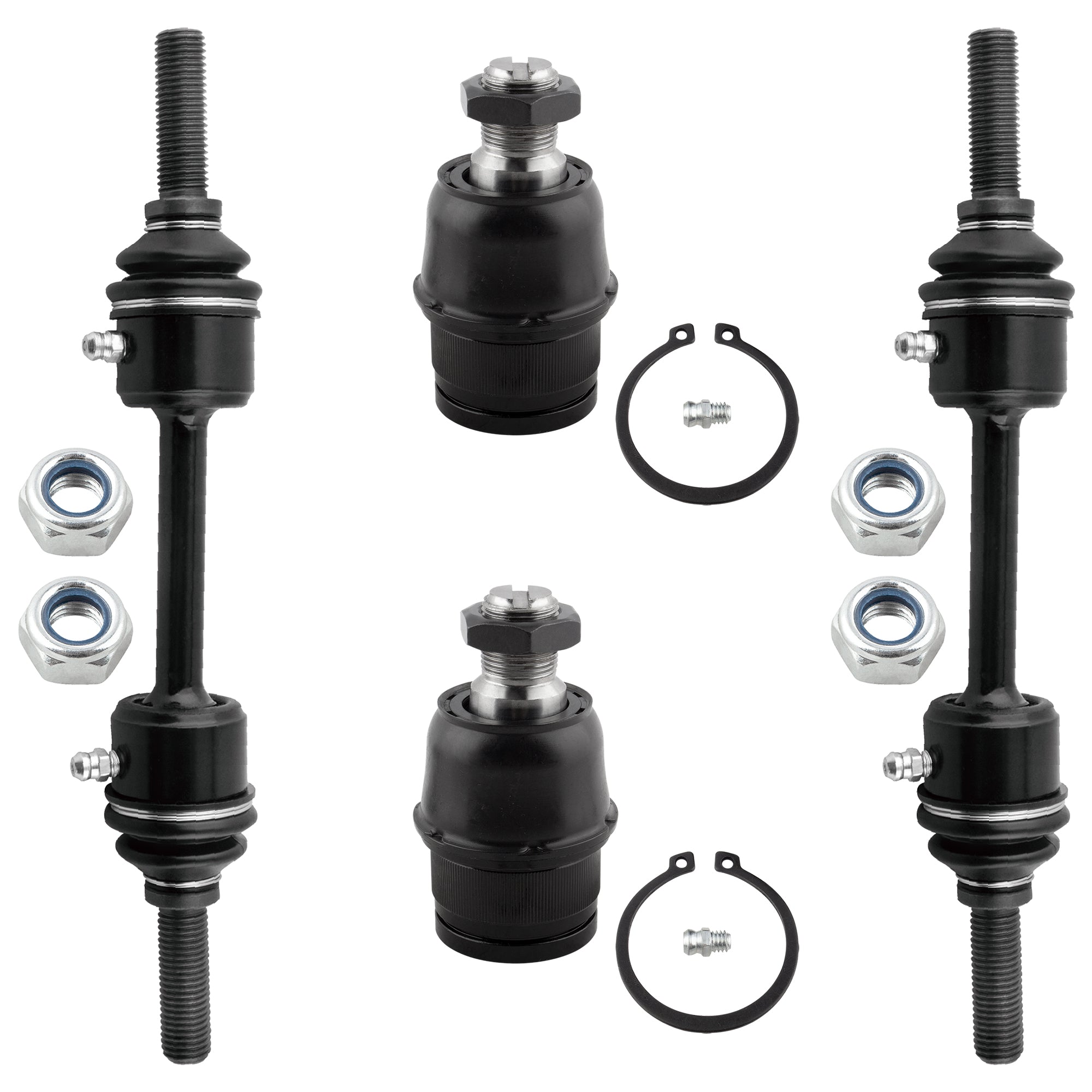 BOXI (Set of 4) 2x Front Lower Ball Joints + 2x Front Sway Bar End Links Kit Fit for Ford F-250