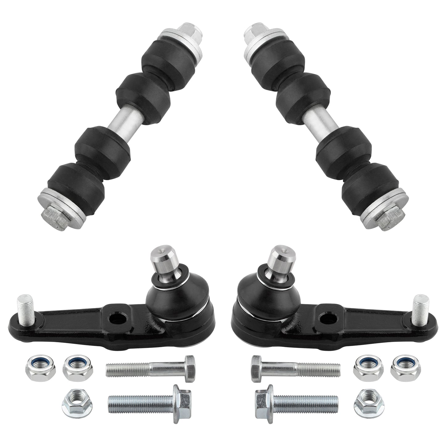 BOXI (Set of 4) 2 Front Lower Ball Joints + 2 Front Sway Bar End Links Fit for Ford Escort 1997