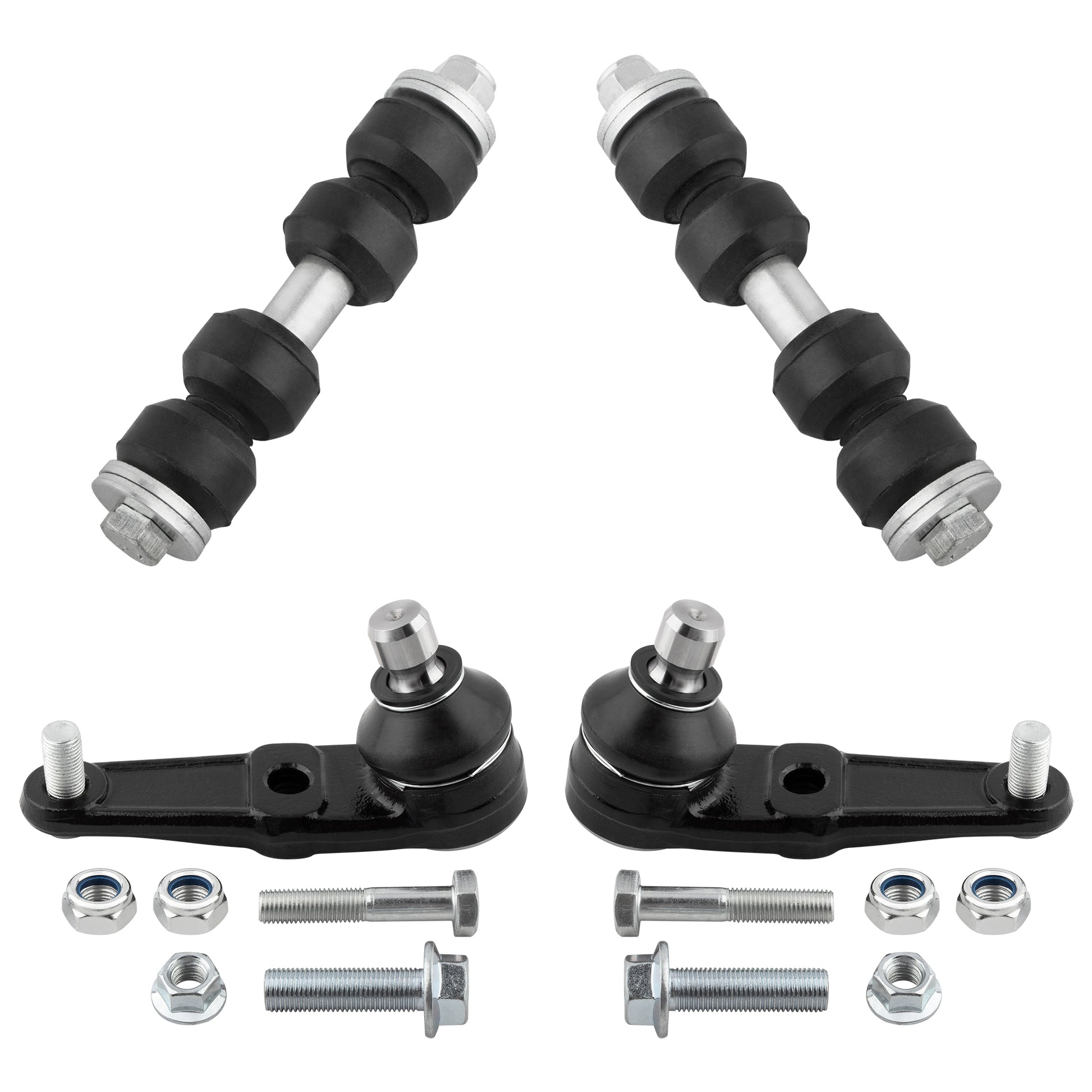 BOXI (Set of 4) 2 Front Lower Ball Joints + 2 Front Sway Bar End Links Fit for Ford Escort 1997