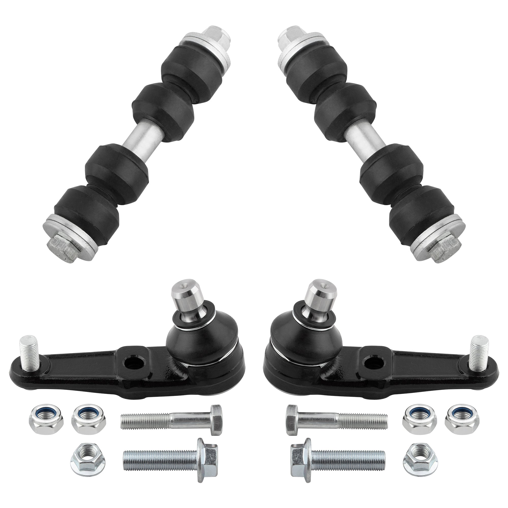 BOXI (Set of 4) 2 Front Lower Ball Joints + 2 Front Sway Bar End Links Fit for Ford Escort 1997