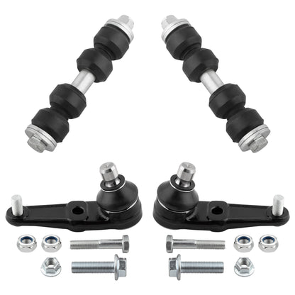BOXI (Set of 4) 2 Front Lower Ball Joints + 2 Front Sway Bar End Links Fit for Ford Escort 1997
