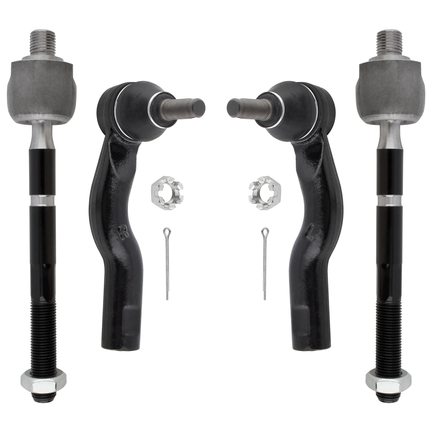 BOXI (Set of 4) Front Inner & Outer Tie Rod Ends Fit for Ford Fusion 2010 2011 2012 (2.5L