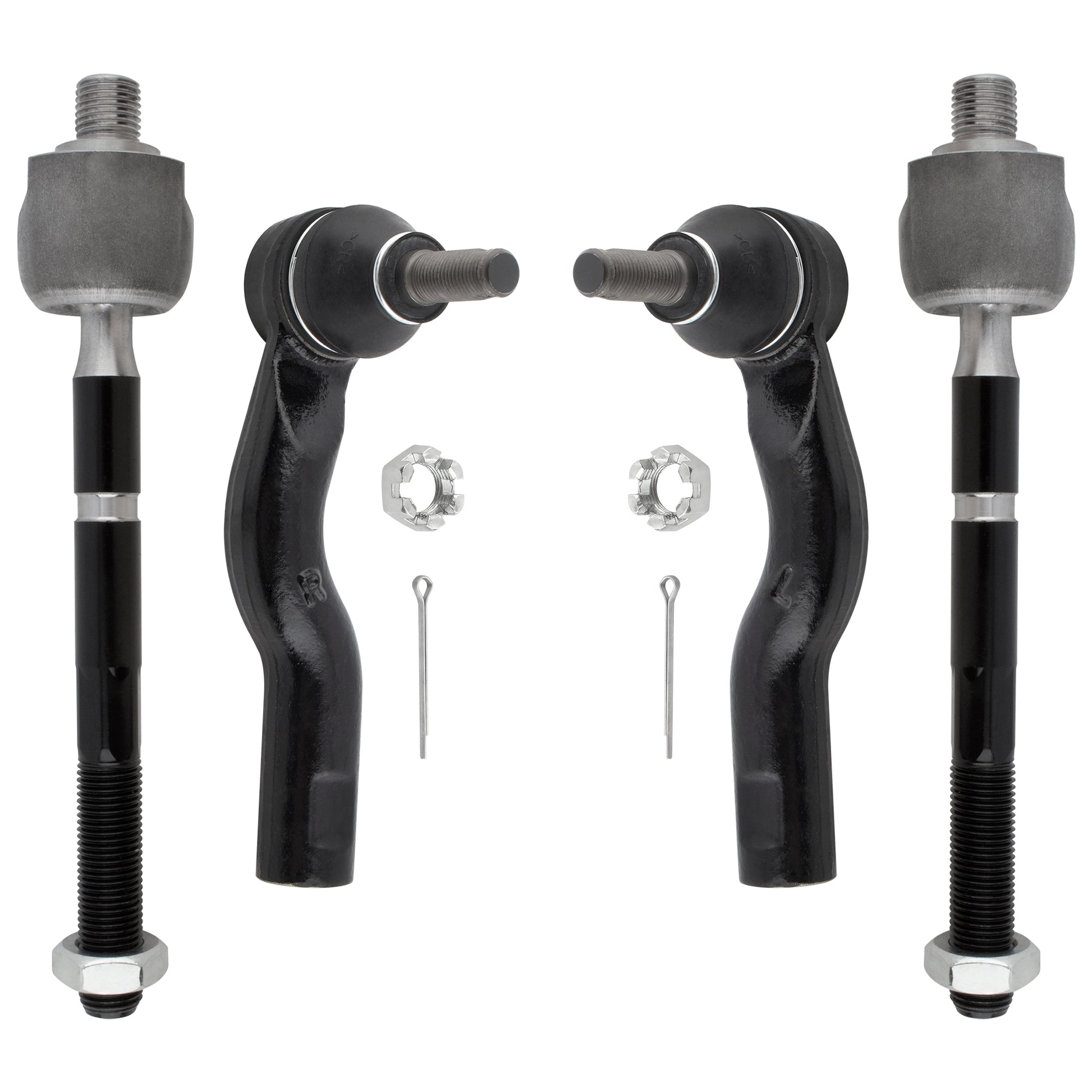 BOXI (Set of 4) Front Inner & Outer Tie Rod Ends Fit for Ford Fusion 2010 2011 2012 (2.5L