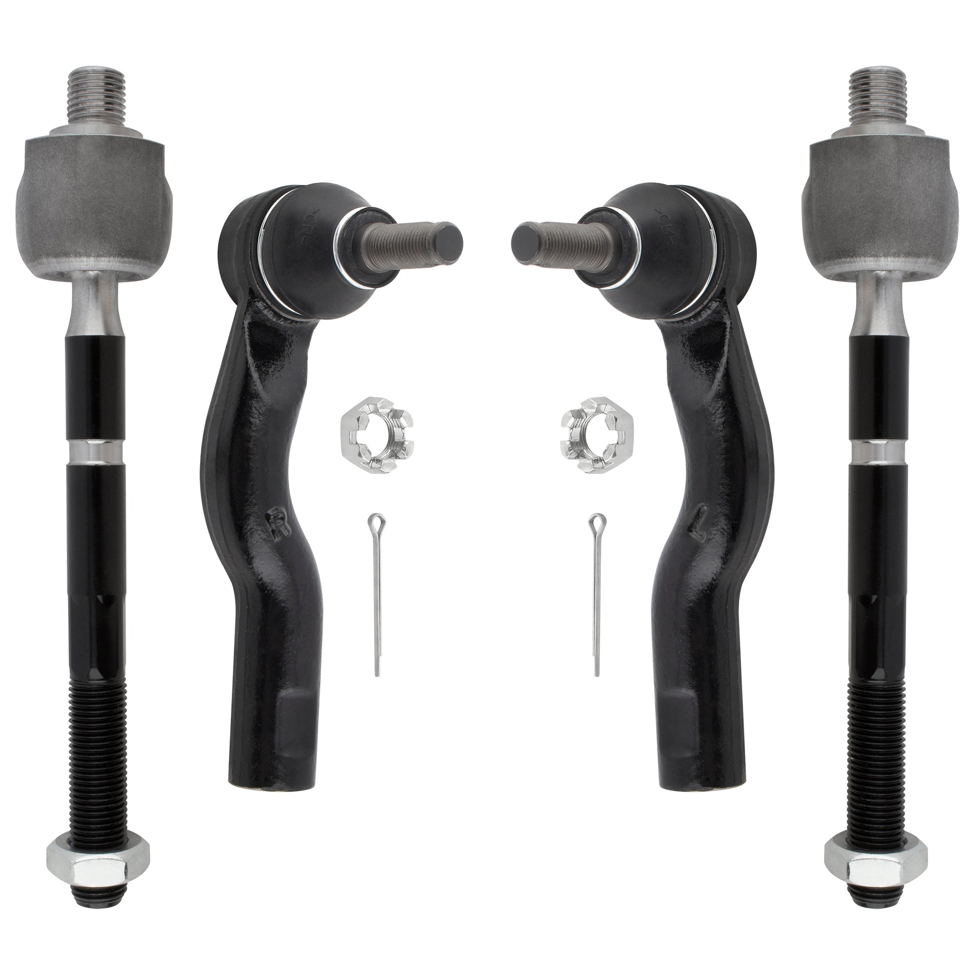 BOXI (Set of 4) Front Inner & Outer Tie Rod Ends Fit for Ford Fusion 2010 2011 2012 (2.5L