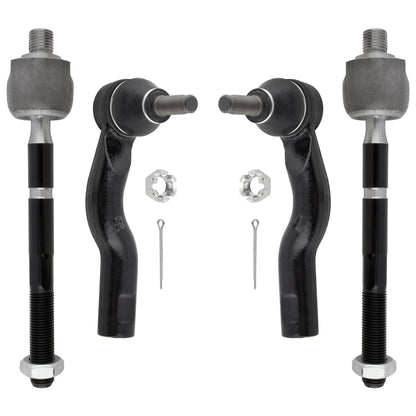 BOXI (Set of 4) Front Inner & Outer Tie Rod Ends Fit for Ford Fusion 2010 2011 2012 (2.5L