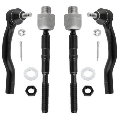 BOXI (Set of 4) Front Inner & Outer Tie Rod Ends Fit for Ford Edge 2007 2008 2009 2010 2011 2012