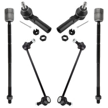 BOXI (Set of 6) Front Inner & Outer Tie Rod Ends + Front Stabilizer Sway Bar Links Kit Fit for Ford