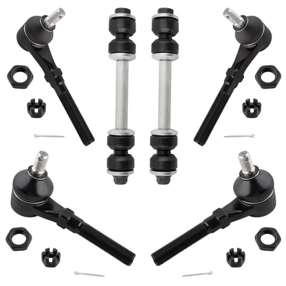 BOXI 6pcs Front Tie Rod Ends + Front Sway Bar End Links Fit for Ford Expedition for F-150 F-250