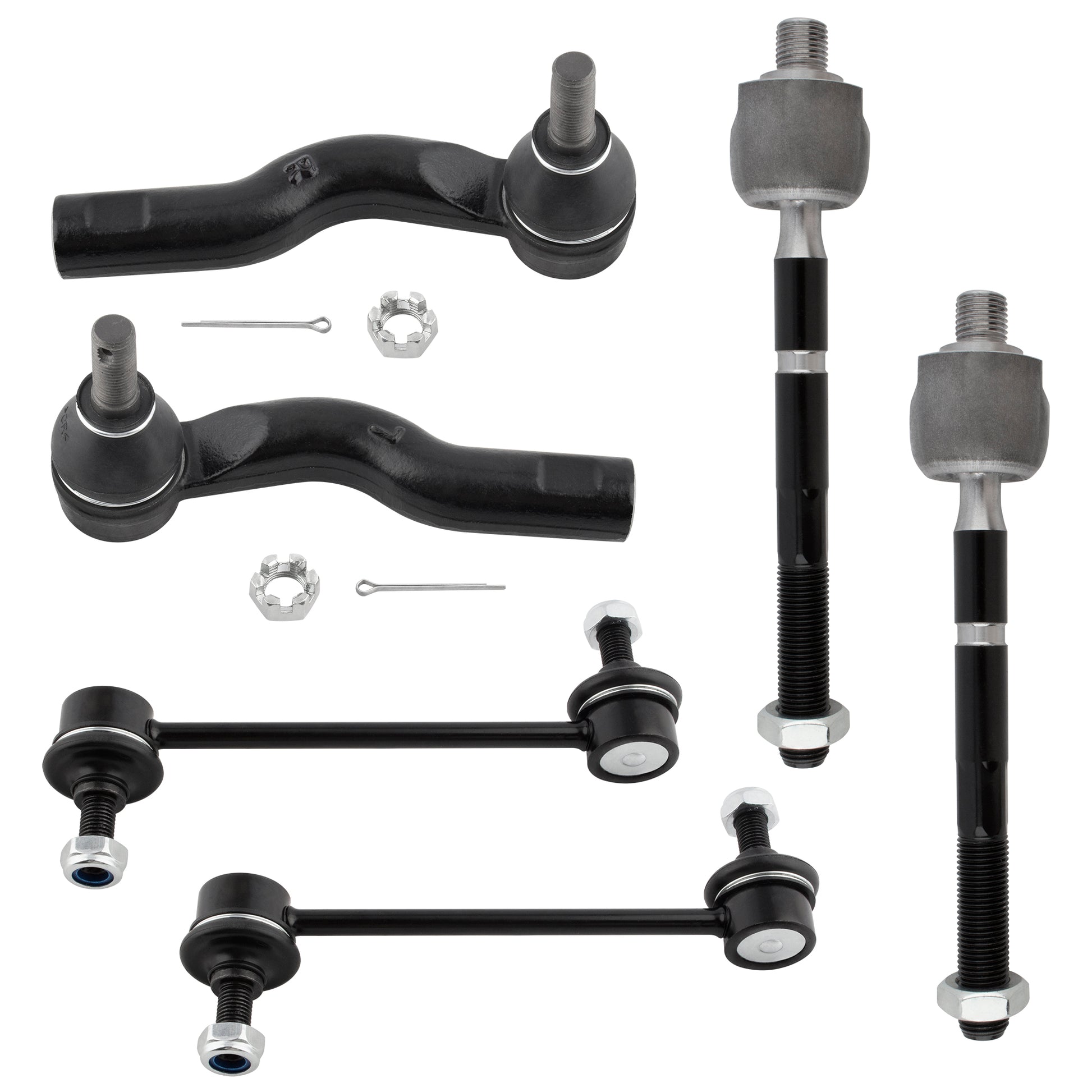 BOXI 6pcs Front Inner & Outer Tie Rods Sway Bars Fit for Ford Fusion 2010 2011 2012