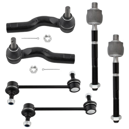 BOXI 6pcs Front Inner & Outer Tie Rods Sway Bars Fit for Ford Fusion 2010 2011 2012