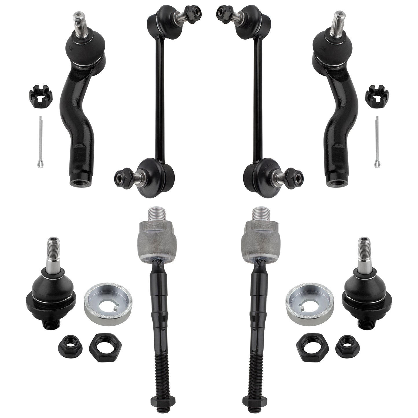 BOXI K500013 K80251 K80250 ES800102 ES800101 EV800531 8pcs Front Inner Outer Tierod Front Sway Bars