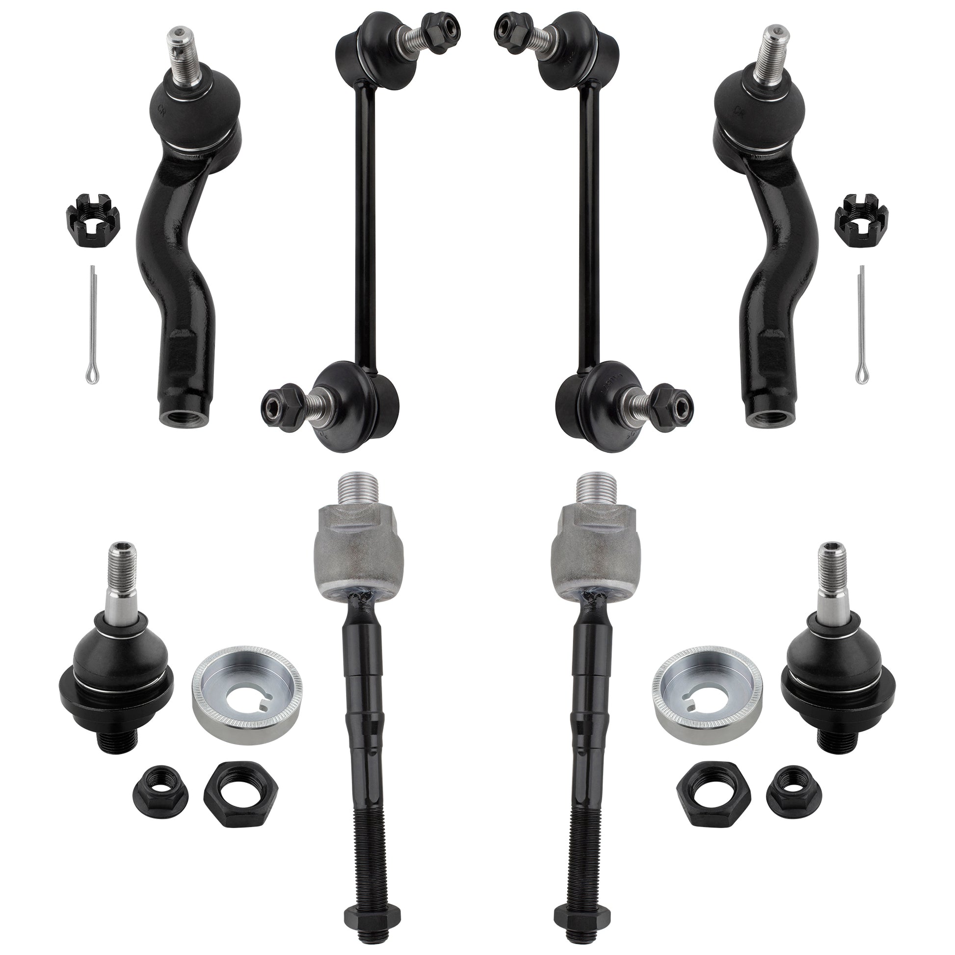 BOXI K500013 K80251 K80250 ES800102 ES800101 EV800531 8pcs Front Inner Outer Tierod Front Sway Bars