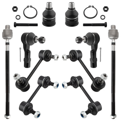 BOXI (Set of 10) Front Rear Sway Bar Links + Inner Outer Tie Rods + Lower Ball Joints Fit for Mazda