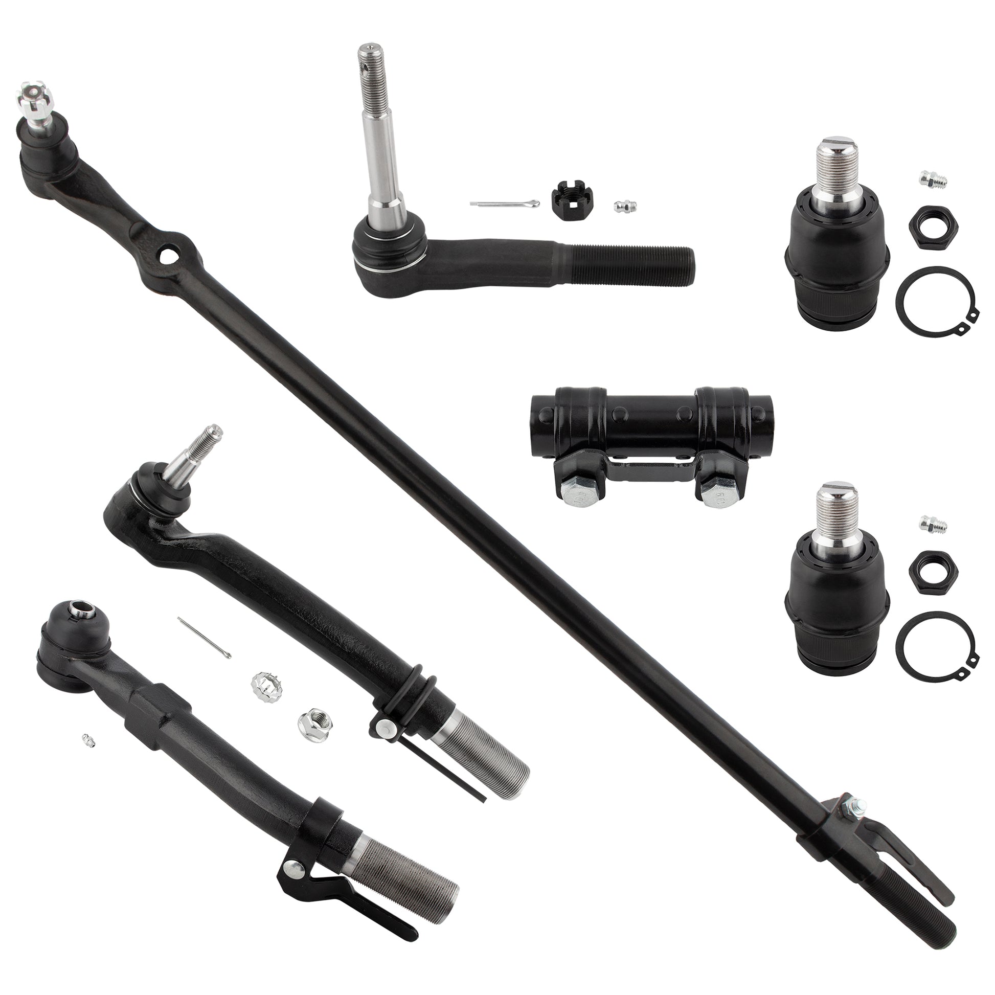 BOXI (Set of 7) Front Outer Tie Rods Drag Link Adjusting Sleeve Lower Ball Joints Fit for Ford