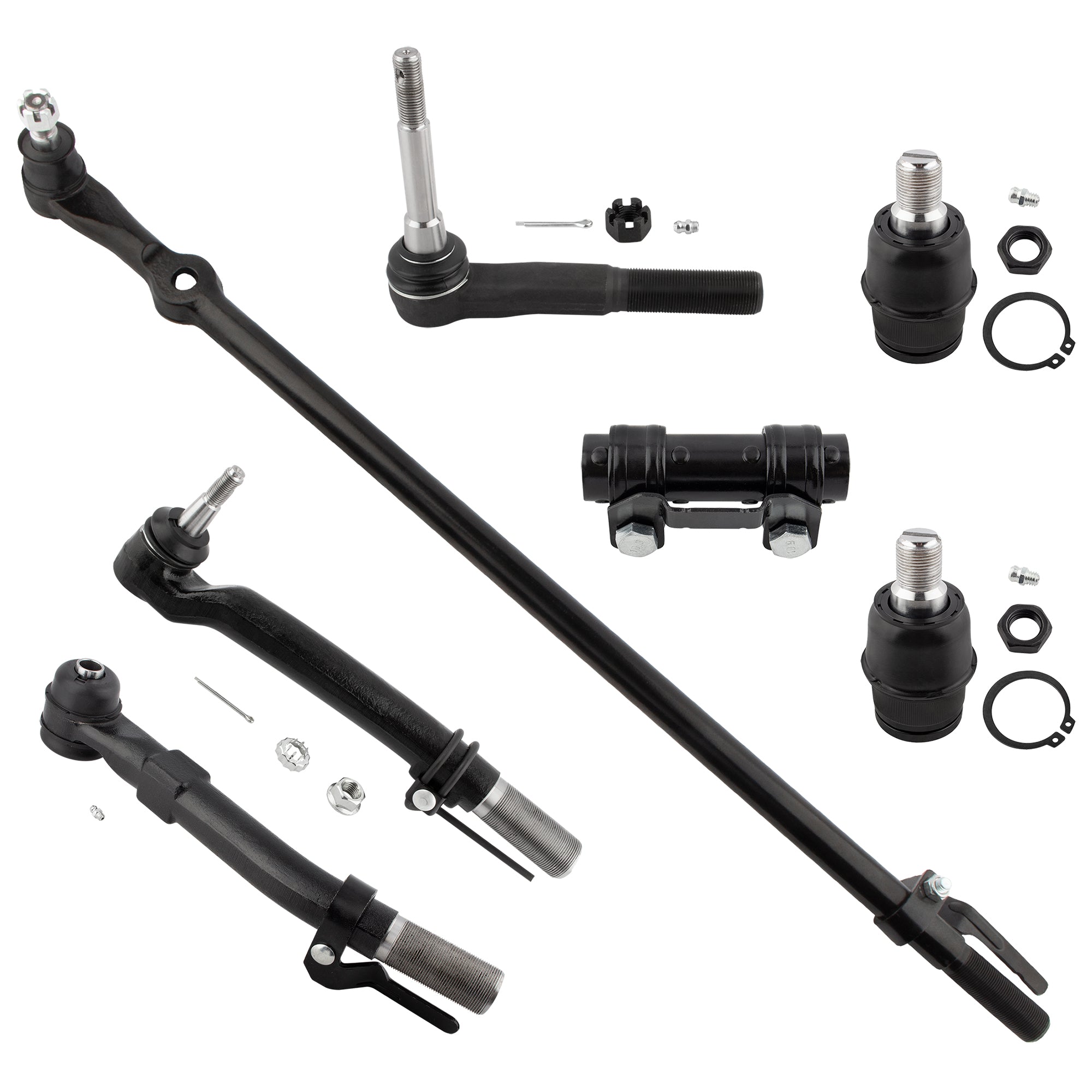 BOXI (Set of 7) Front Outer Tie Rods Drag Link Adjusting Sleeve Lower Ball Joints Fit for Ford