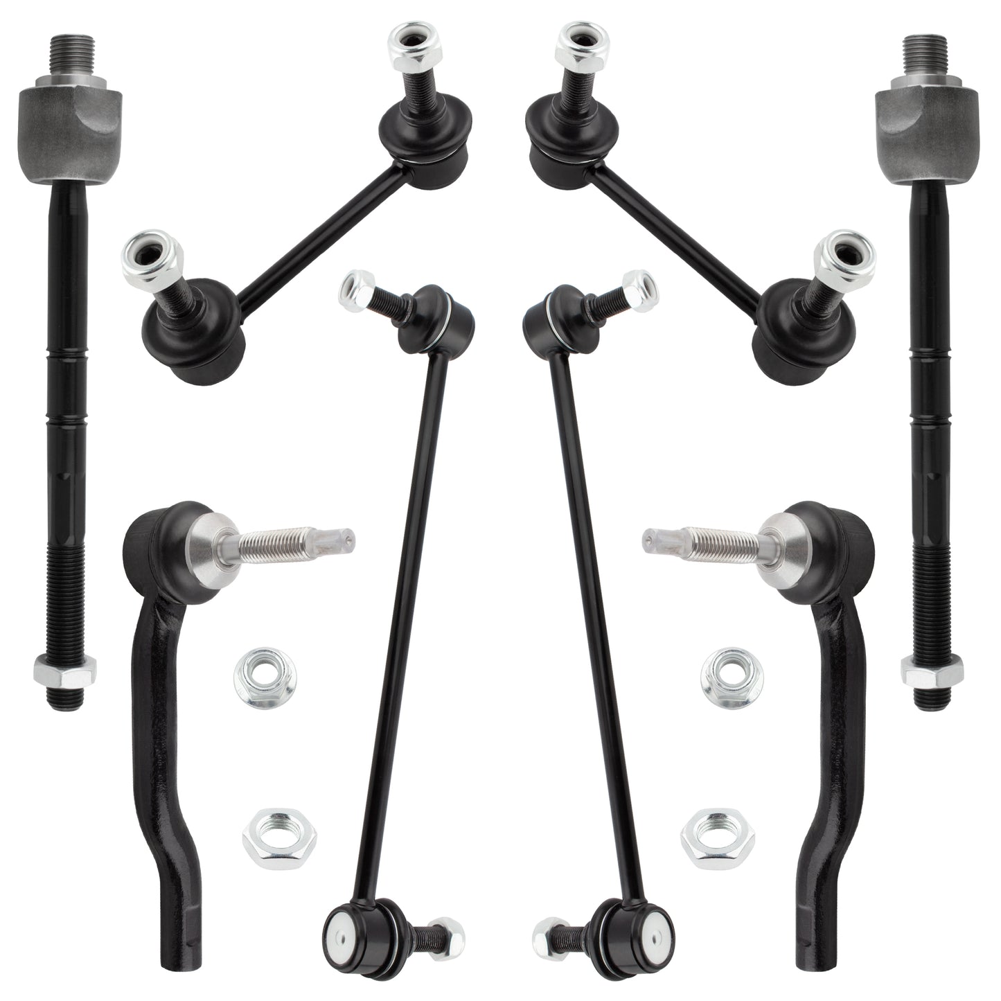 BOXI (Set of 8) Front Rear Sway Bar Inner Outer Tie Rods Fit for Ford Fusion 2013-2018
