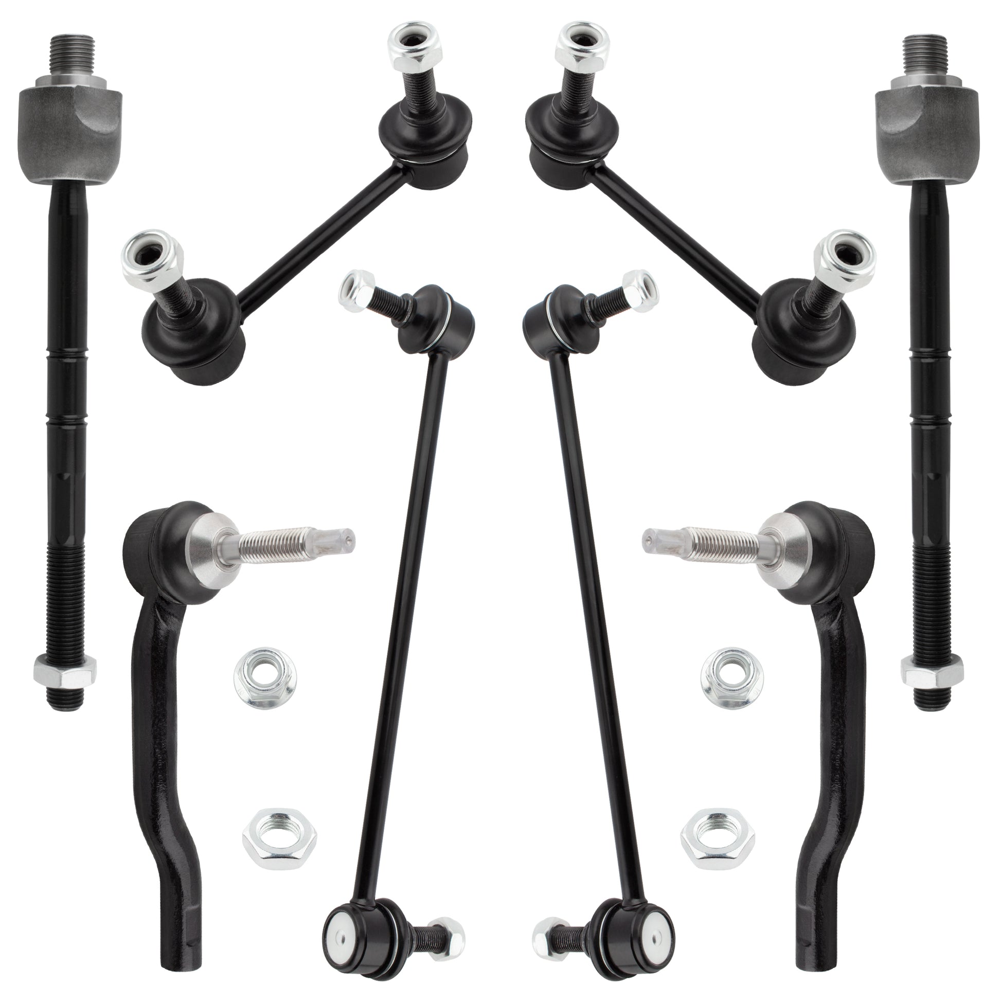 BOXI (Set of 8) Front Rear Sway Bar Inner Outer Tie Rods Fit for Ford Fusion 2013-2018
