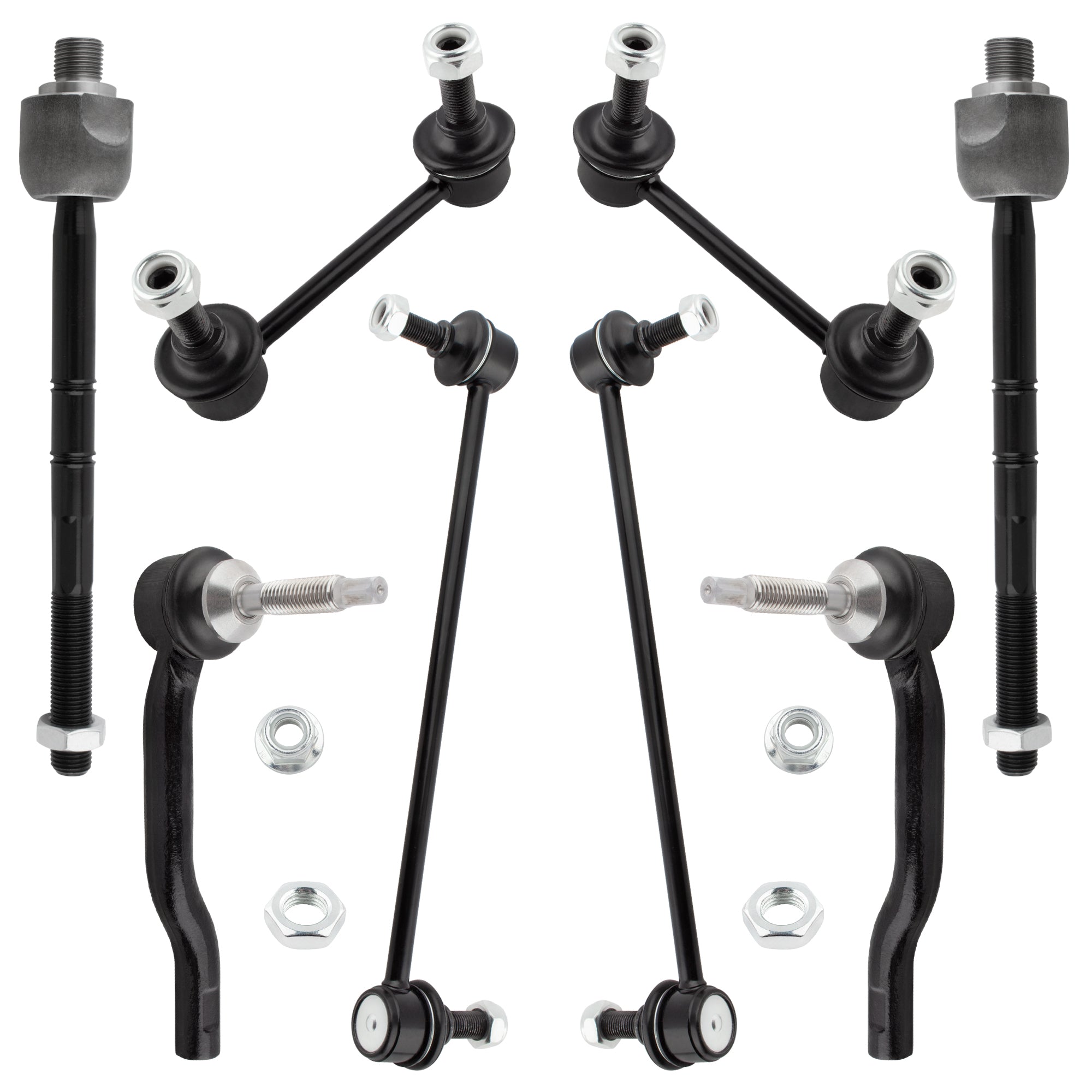 BOXI (Set of 8) Front Rear Sway Bar Inner Outer Tie Rods Fit for Ford Fusion 2013-2018