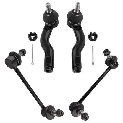 BOXI 4pcs Front Sway Bar End Links + Outer Tie Rod Ends Fit for Ford Fusion 2006-2010