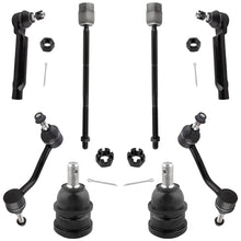 BOXI 8pcs Front Inner Outer Tie Rod Ends + Lower Ball Joints + Sway End Links Fit for Ford