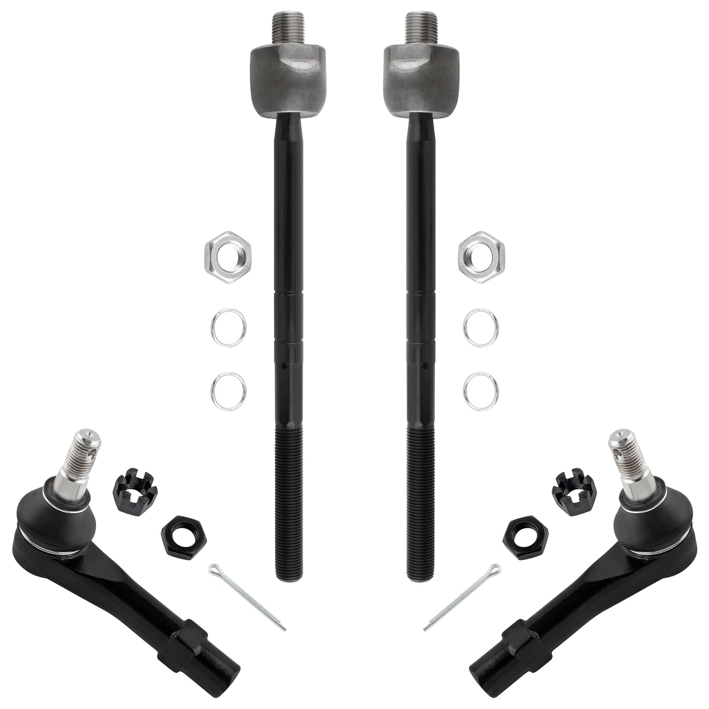 BOXI (Set of 4) Front Inner Outer Tie Rod Ends Fit for Ford Explorer 1998-2001 Ranger 1998-2011