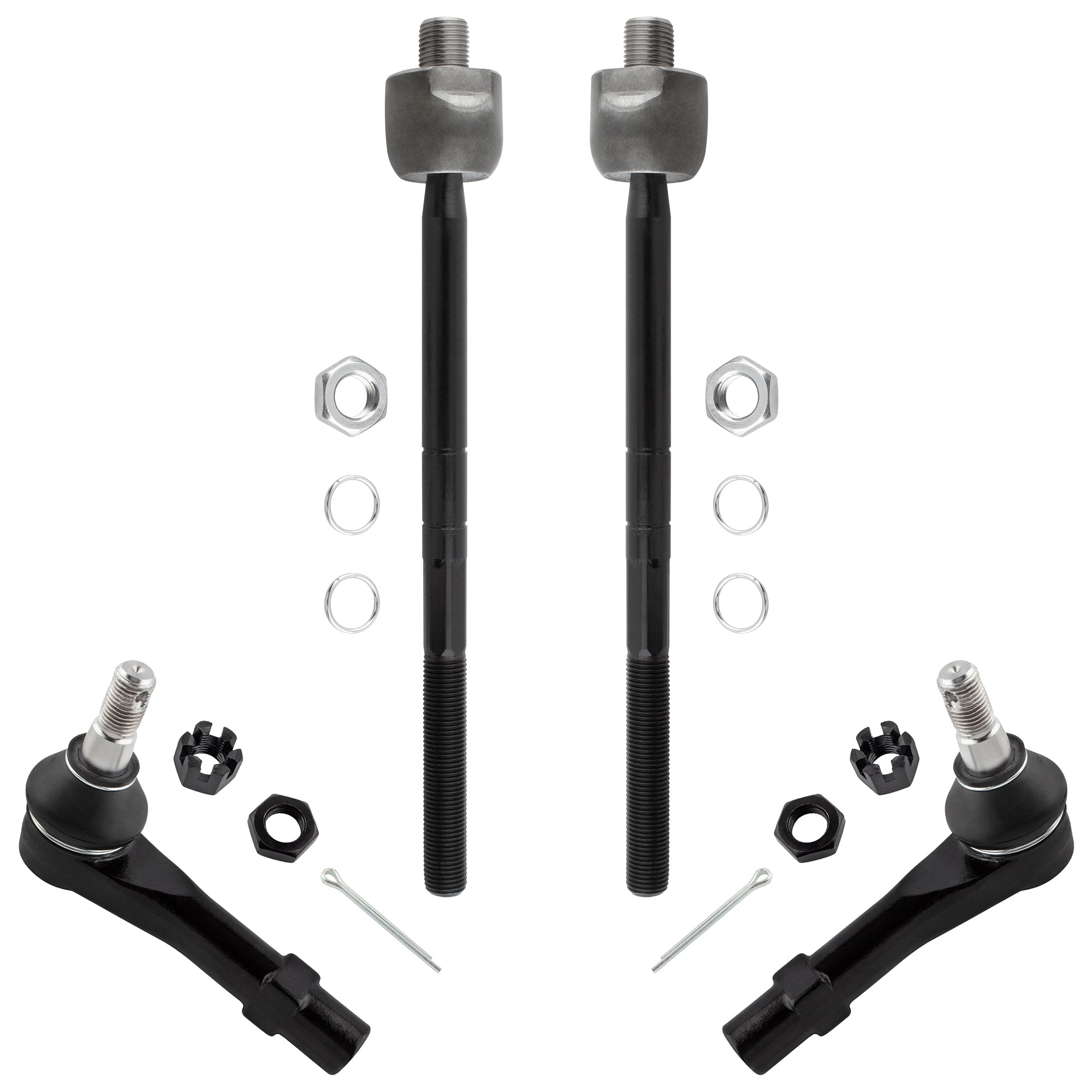BOXI (Set of 4) Front Inner Outer Tie Rod Ends Fit for Ford Explorer 1998-2001 Ranger 1998-2011