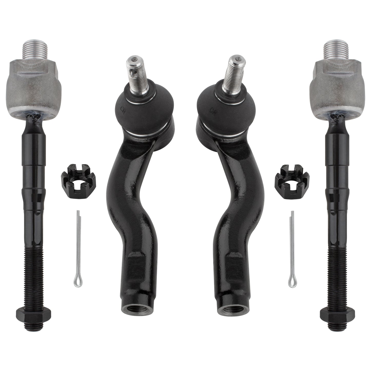 BOXI 4pcs Front Inner + Outer Tie Rod Ends Fit for Ford Fusion 2006-09
