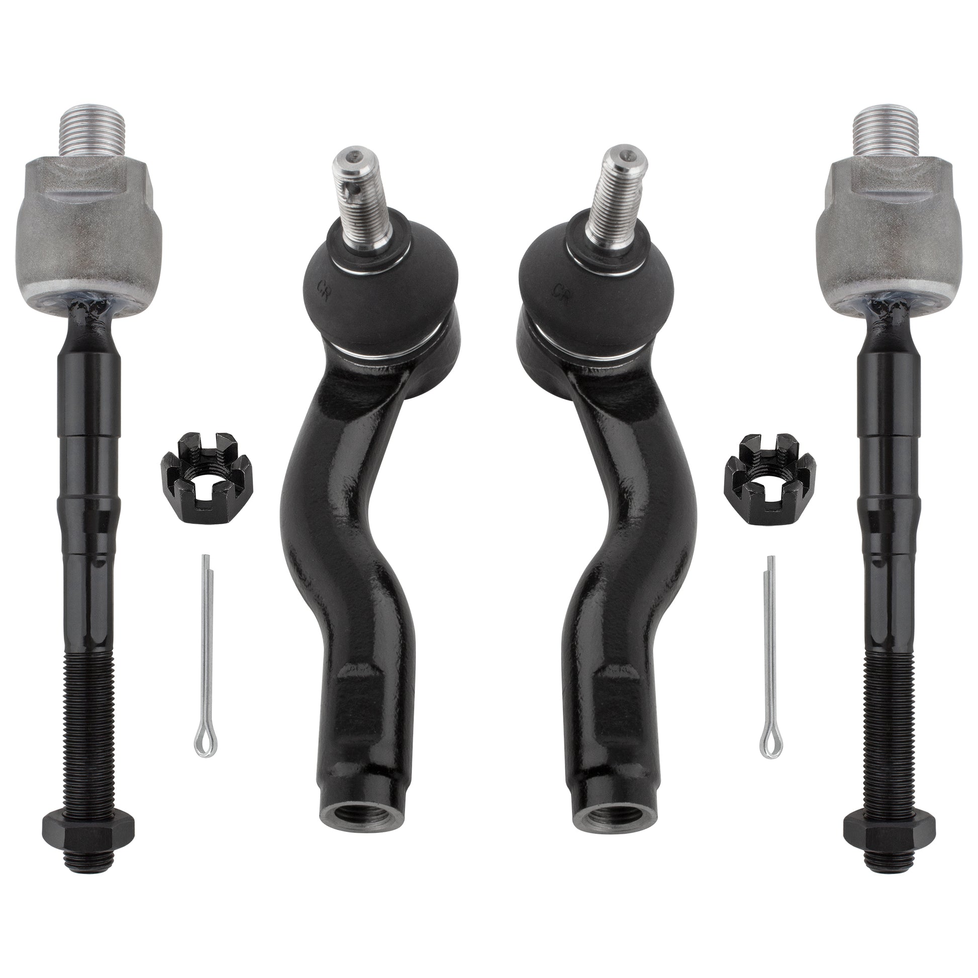 BOXI 4pcs Front Inner + Outer Tie Rod Ends Fit for Ford Fusion 2006-09