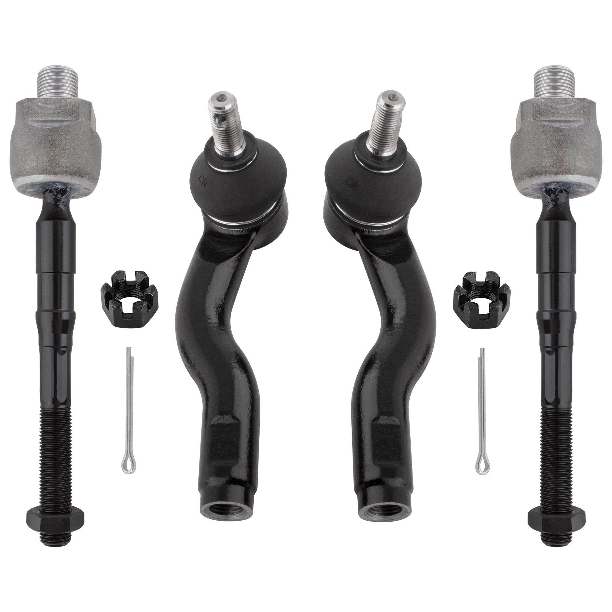 BOXI 4pcs Front Inner + Outer Tie Rod Ends Fit for Ford Fusion 2006-09