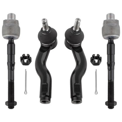 BOXI 4pcs Front Inner + Outer Tie Rod Ends Fit for Ford Fusion 2006-09