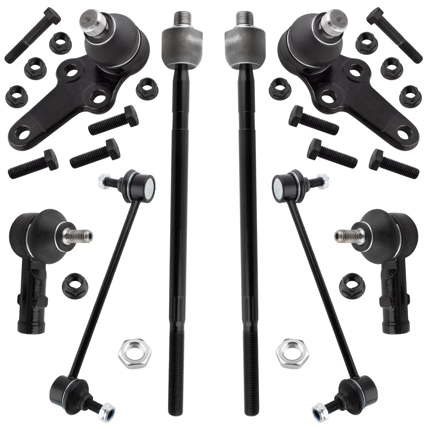 BOXI (Set of 8) K80992 K80066 ES80580 EV80632 Front Suspension Kit Outer Inner Tie Rod Ends Lower