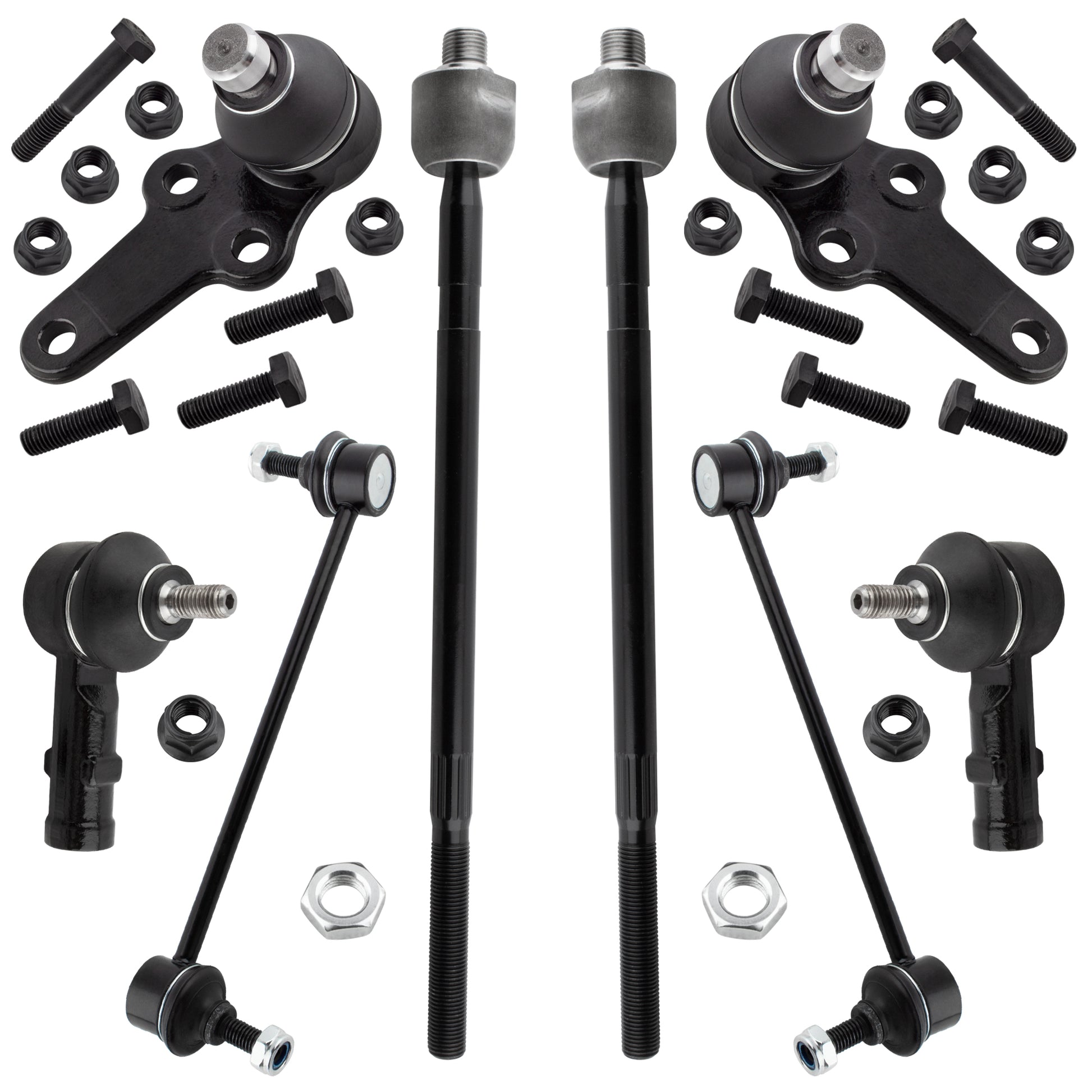 BOXI (Set of 8) K80992 K80066 ES80580 EV80632 Front Suspension Kit Outer Inner Tie Rod Ends Lower