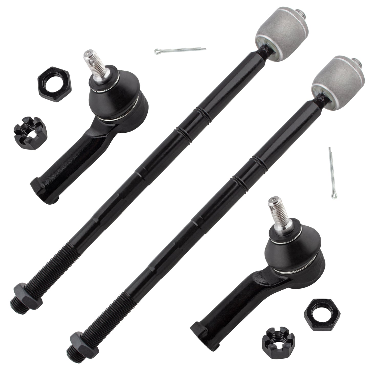 BOXI 4pc Front Inner Tie Rod Ends and Front Outer Tie Rod End Kit EV319 ES3470 ES3471 for Ford