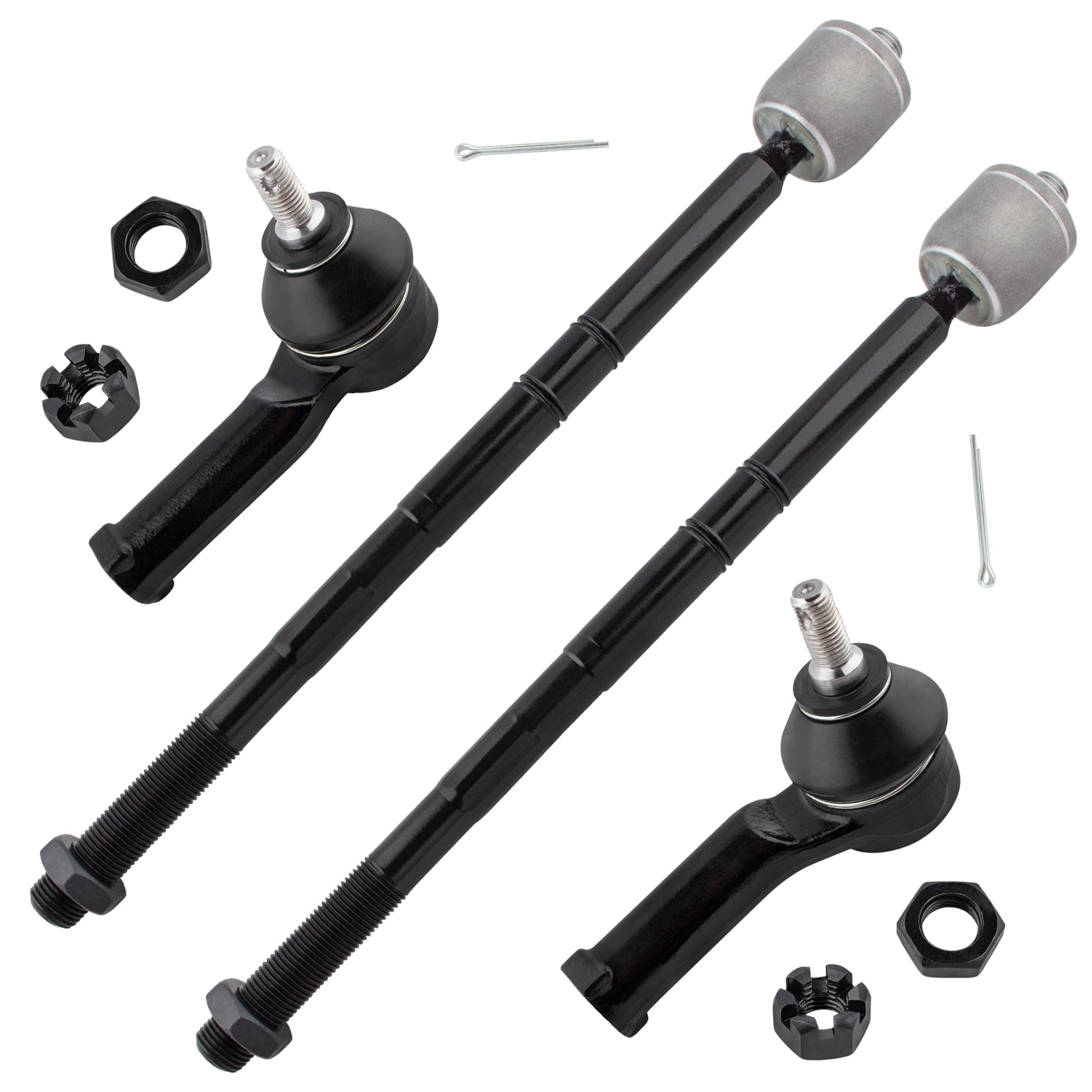 BOXI 4pc Front Inner Tie Rod Ends and Front Outer Tie Rod End Kit EV319 ES3470 ES3471 for Ford