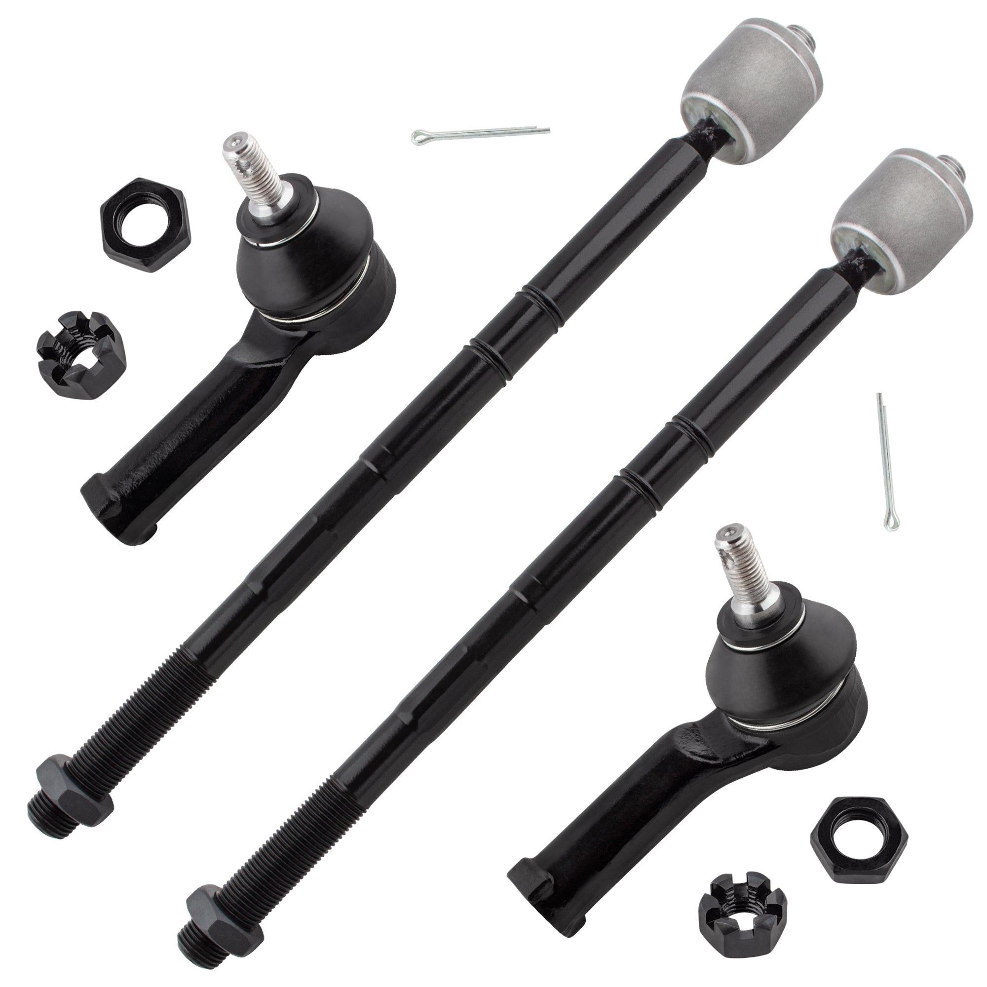 BOXI 4pc Front Inner Tie Rod Ends and Front Outer Tie Rod End Kit EV319 ES3470 ES3471 for Ford