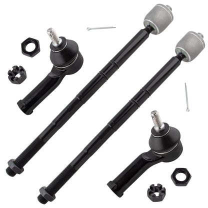 BOXI 4pc Front Inner Tie Rod Ends and Front Outer Tie Rod End Kit EV319 ES3470 ES3471 for Ford