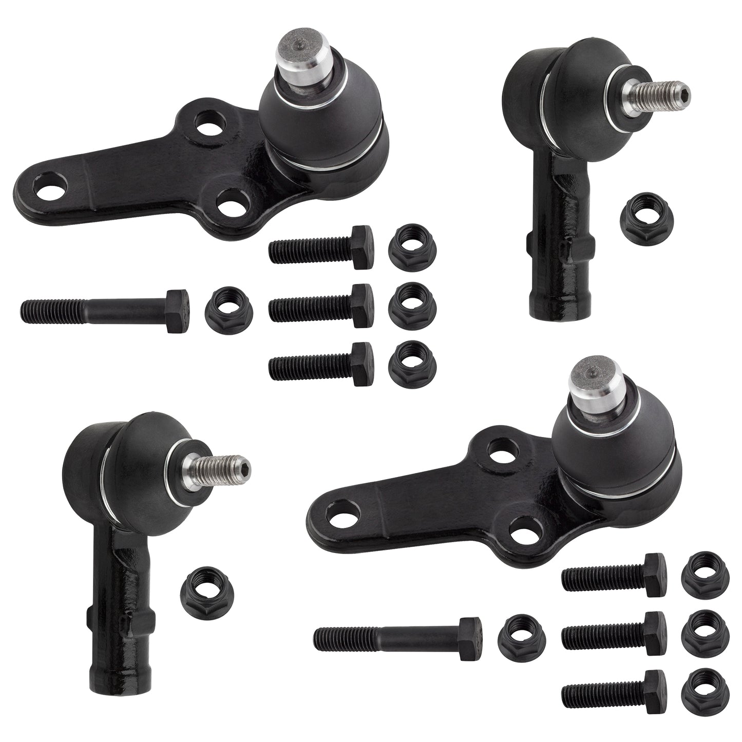 BOXI 4pcs Front Outer Tie Rod End Links + Lower Ball Joints Fit for Ford Focus 2006-2007