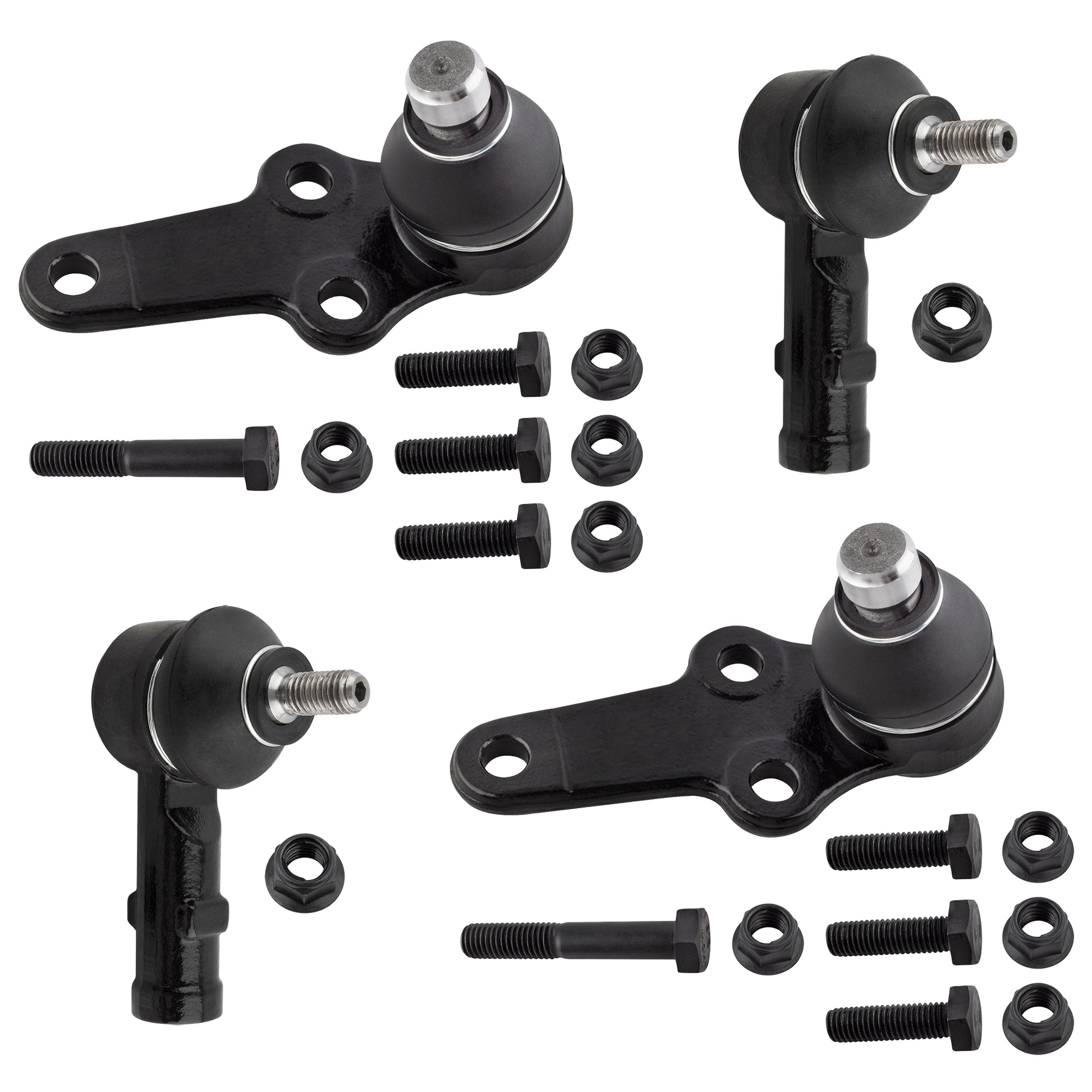BOXI 4pcs Front Outer Tie Rod End Links + Lower Ball Joints Fit for Ford Focus 2006-2007