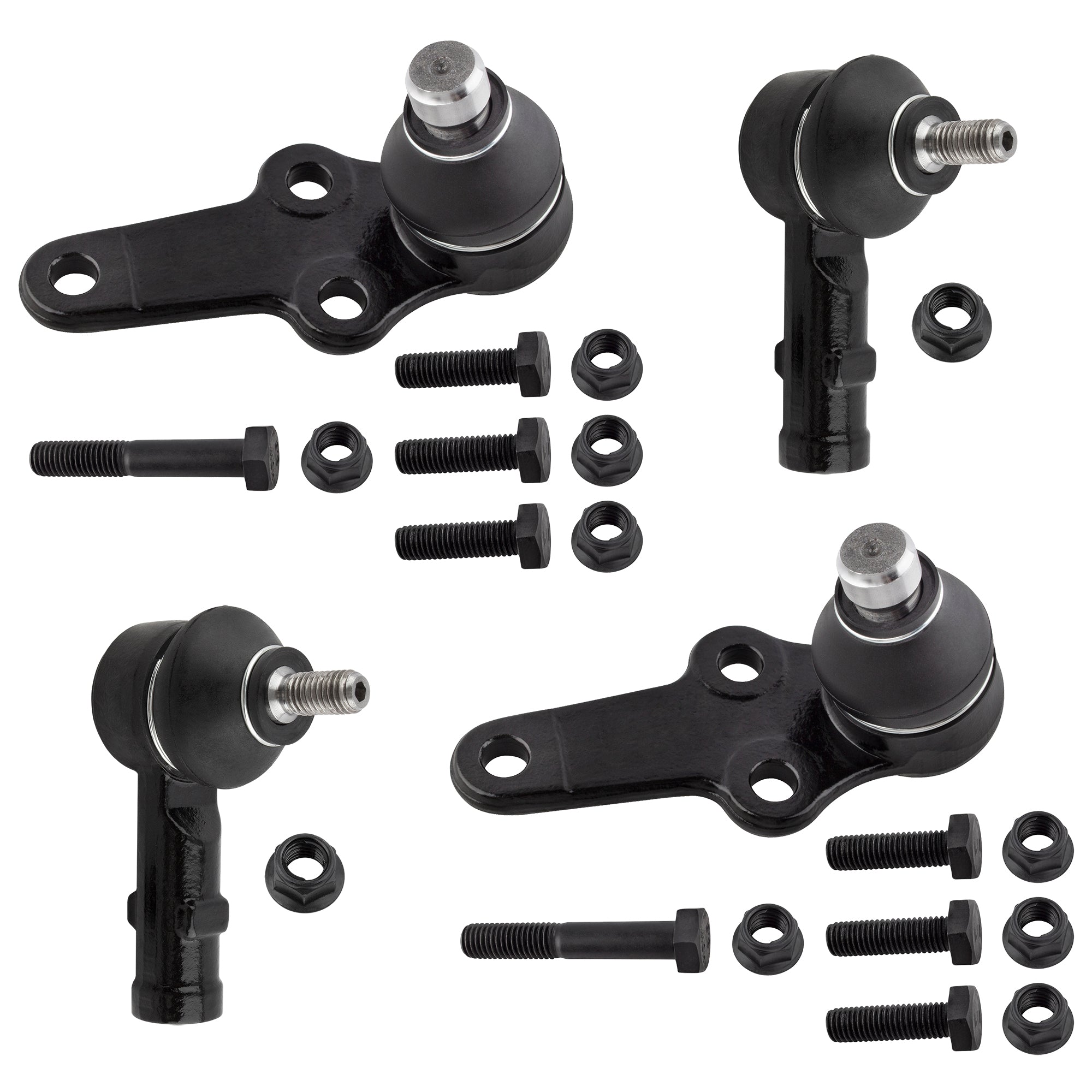 BOXI 4pcs Front Outer Tie Rod End Links + Lower Ball Joints Fit for Ford Focus 2006-2007