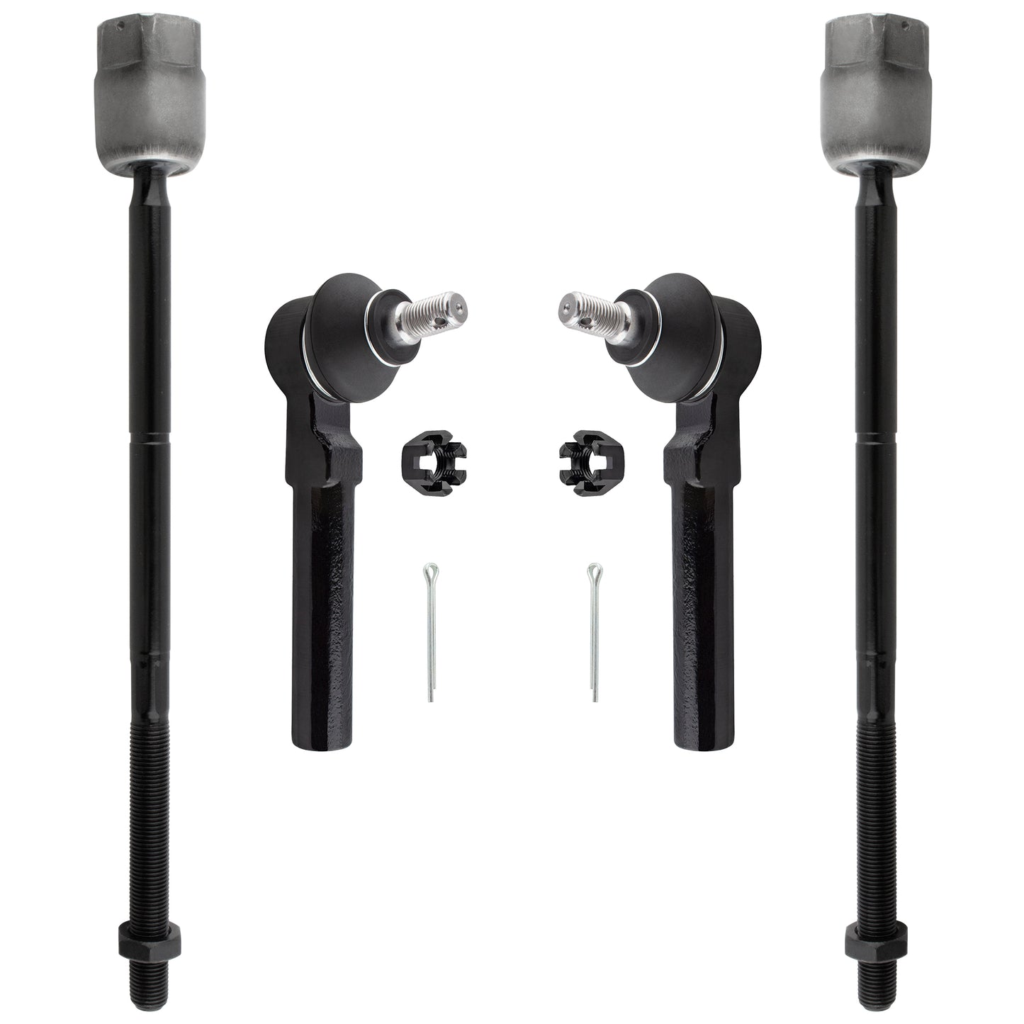 BOXI 4pcs Front Inner and Outer Tie Rods Fit for Ford Mustang 1994-2004 Convertible