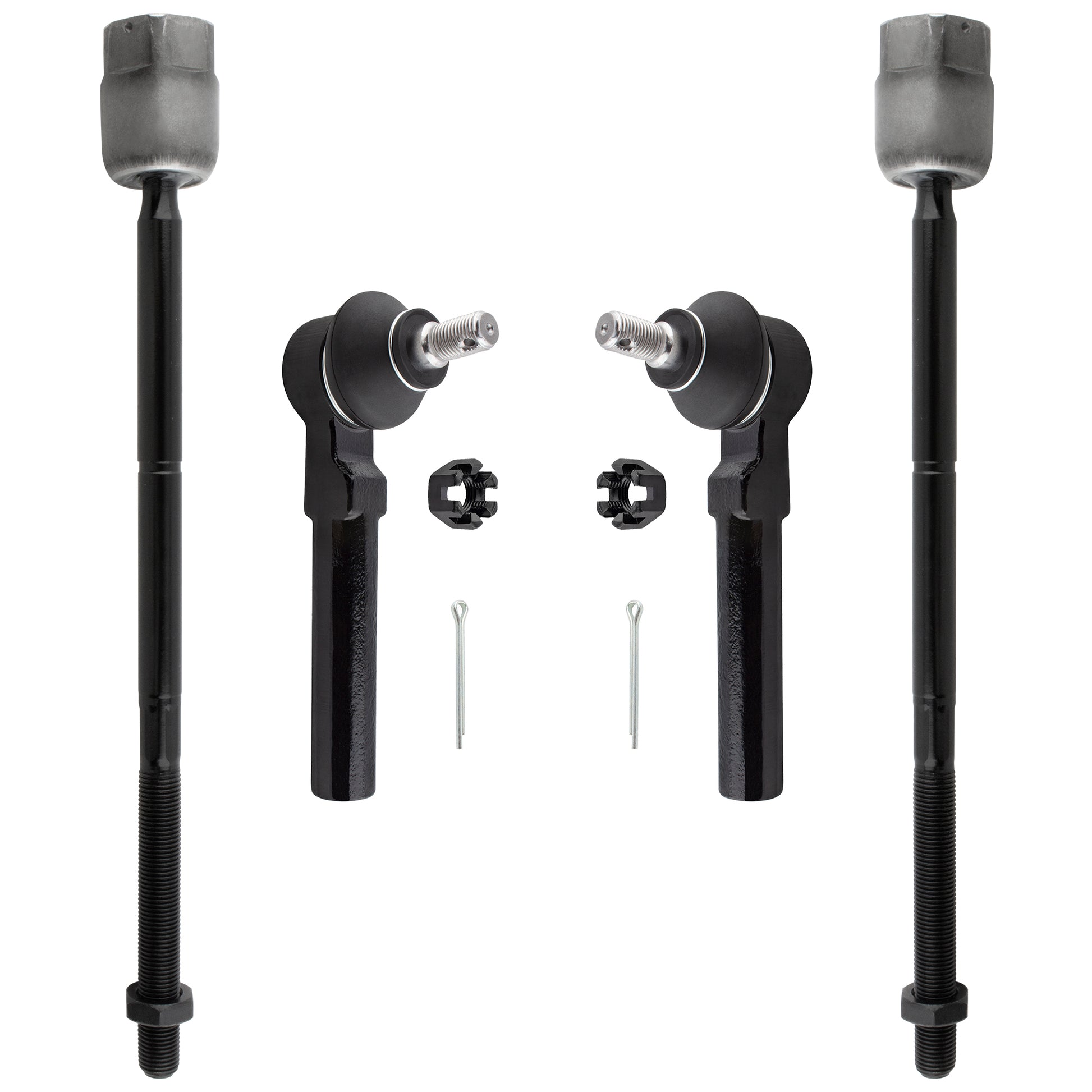 BOXI 4pcs Front Inner and Outer Tie Rods Fit for Ford Mustang 1994-2004 Convertible