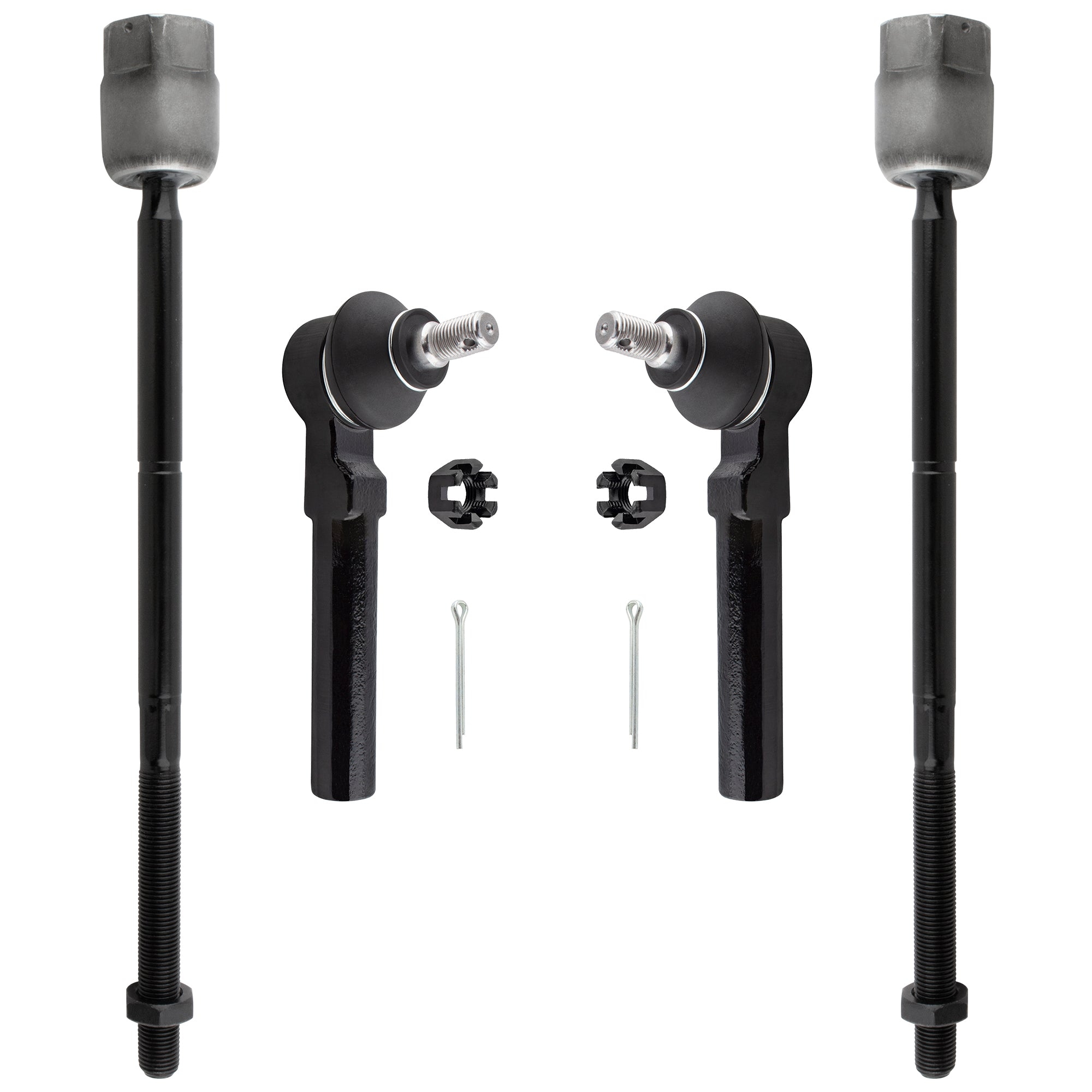 BOXI 4pcs Front Inner and Outer Tie Rods Fit for Ford Mustang 1994-2004 Convertible
